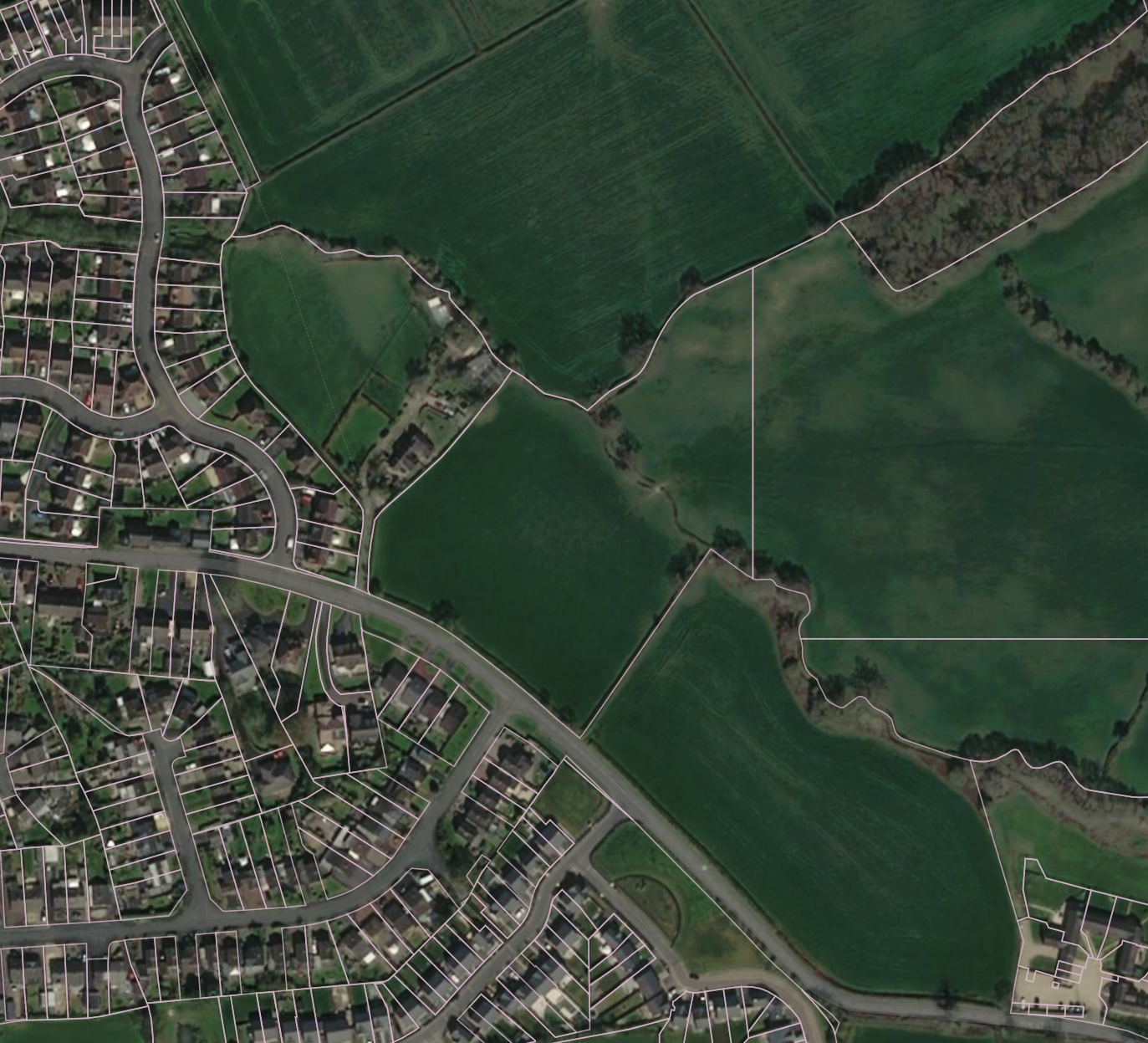 Aerial view of the land at Ashbourne Road