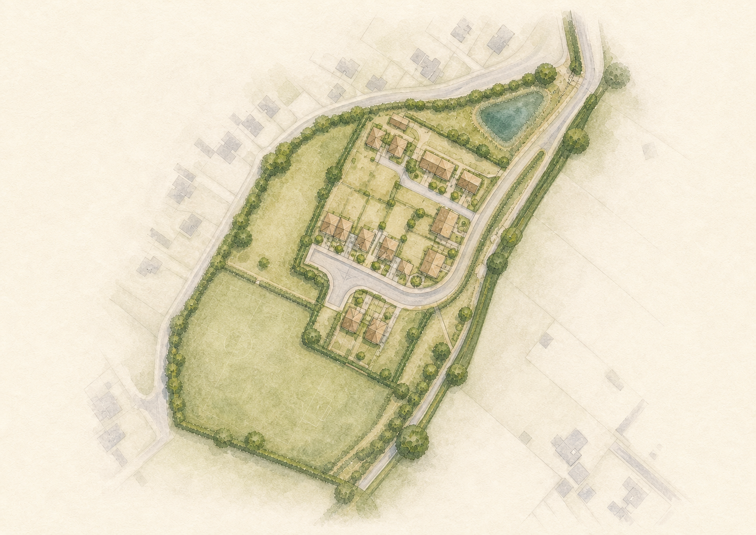 Illustrative site layout for Cheltenham Road, Sedgeberrow