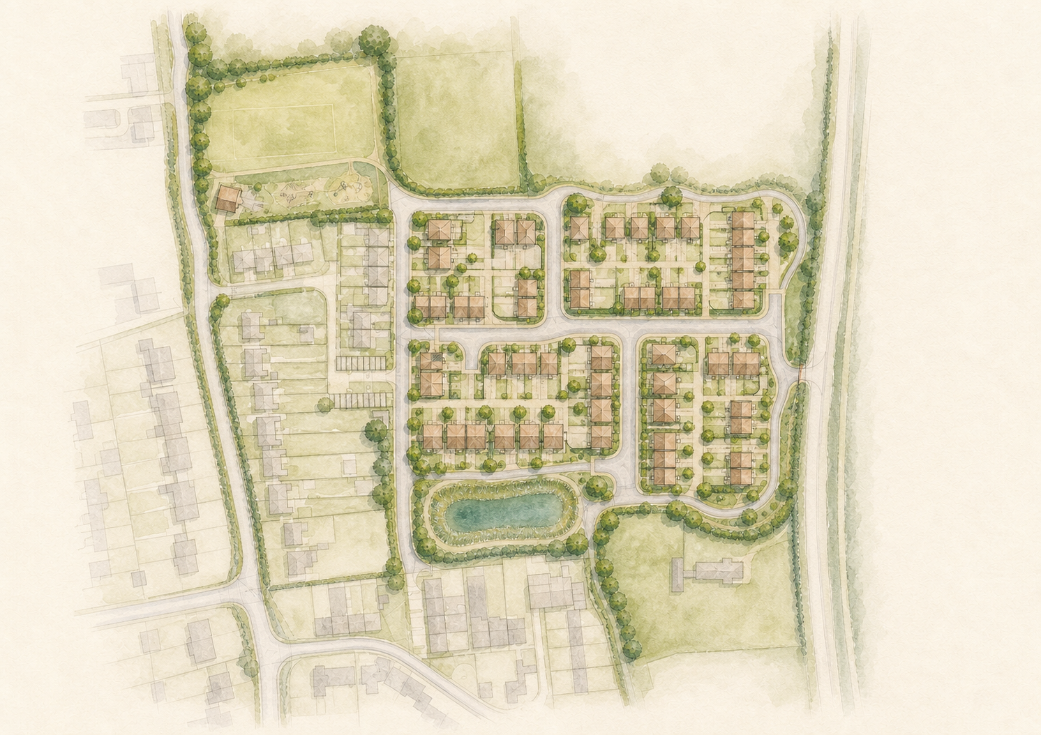 Illustrative site layout for School Road, Coven