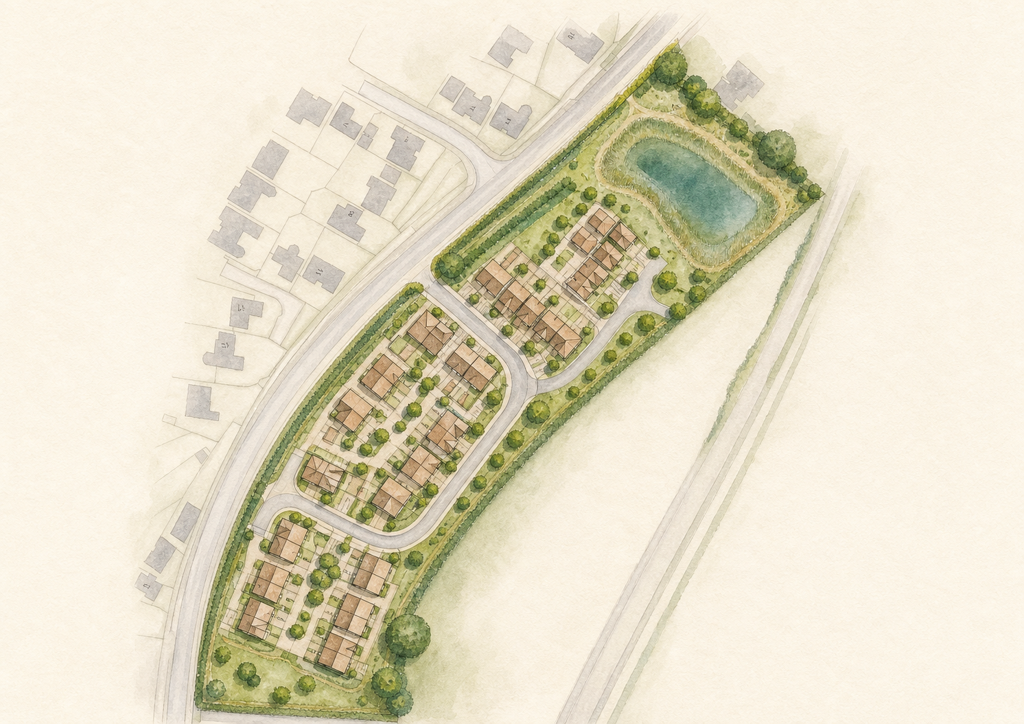 Illustrative site layout for Worcester Road, Hartlebury